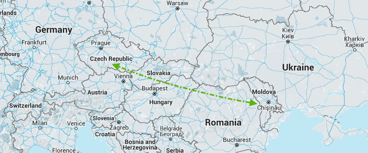 Перевозки из Чехии в Молдову и ПМР