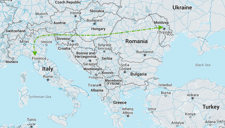 Грузоперевозки из Италии в Молдову и Приднестровье