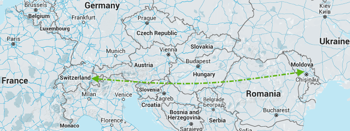 Перевозки из Швейцарии в Молдову и Приднестровье